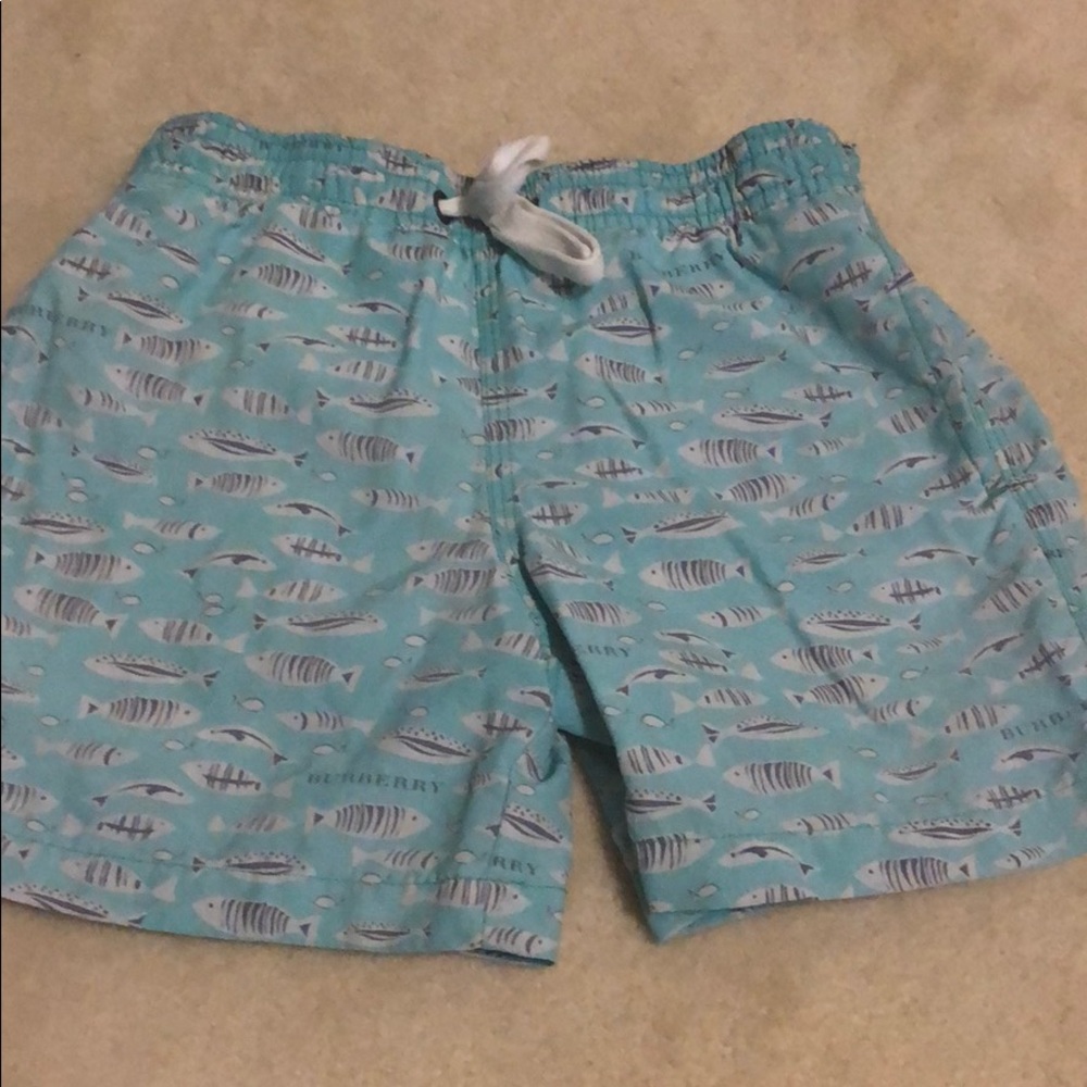 Boys 4t Burberry swim trunks.